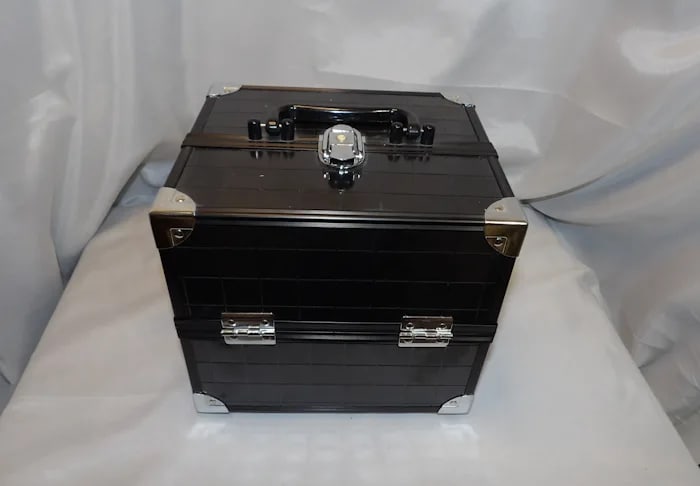 Soho Black Top Handle Cosmetic Makeup Bag - 2