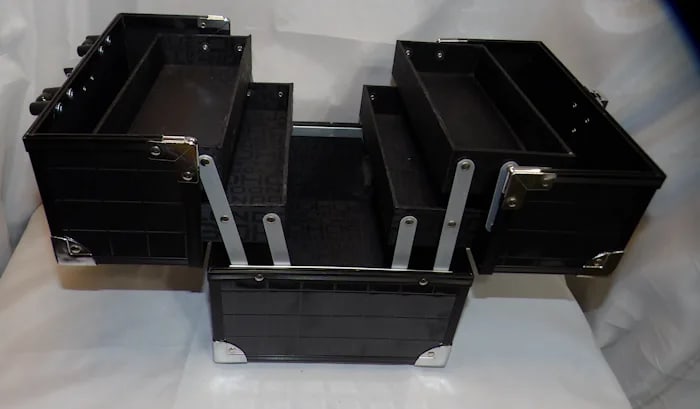 Soho Black Top Handle Cosmetic Makeup Bag - 5