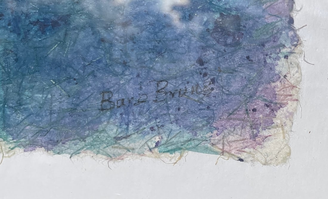 Beautiful Framed Watercolor Floral on handmade linen paper Signed Framed - 3