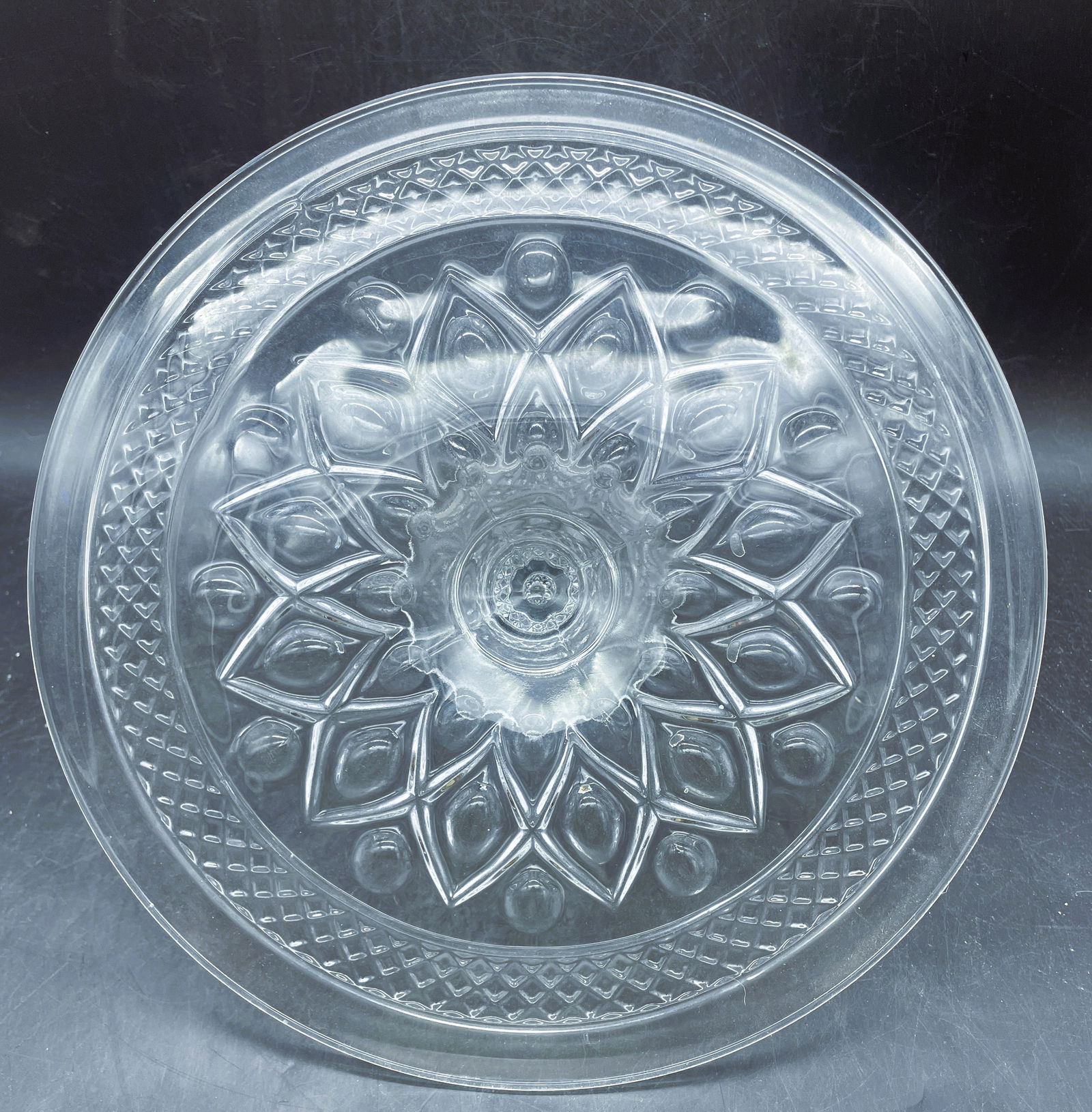 Vintage Imperial Glass Ohio Cape Cod Footed Pedestal Cake Plate - 4