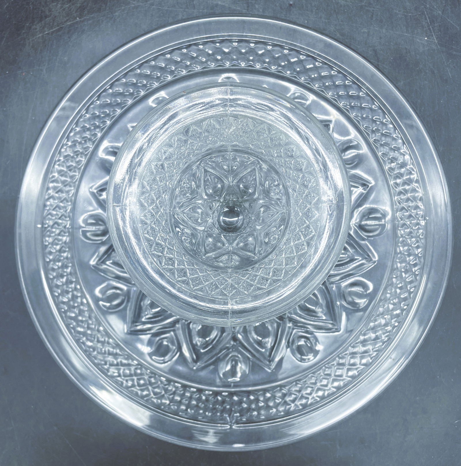 Vintage Imperial Glass Ohio Cape Cod Footed Pedestal Cake Plate - 5