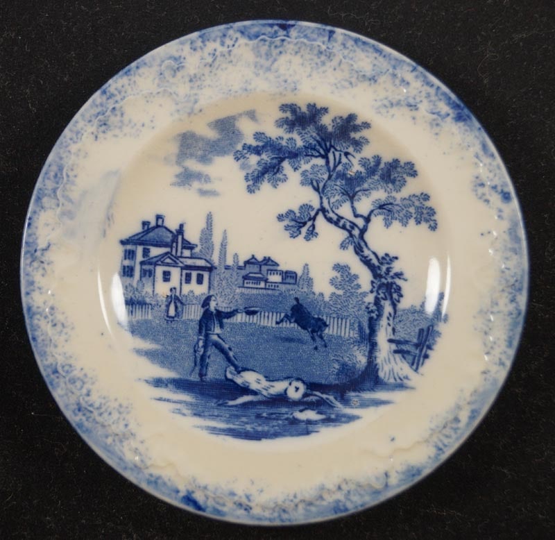 Child’s Blue China 4 3/8” Miniature Toy Plate #4 (1 of 4)