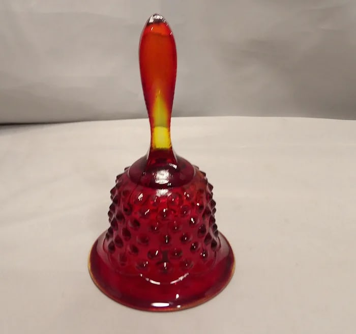 Fenton Amberina Ruby Hobnail Glass Bell - 2