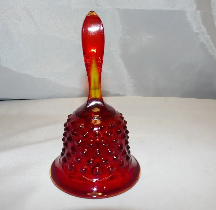 Fenton Amberina Ruby Hobnail Glass Bell - 3