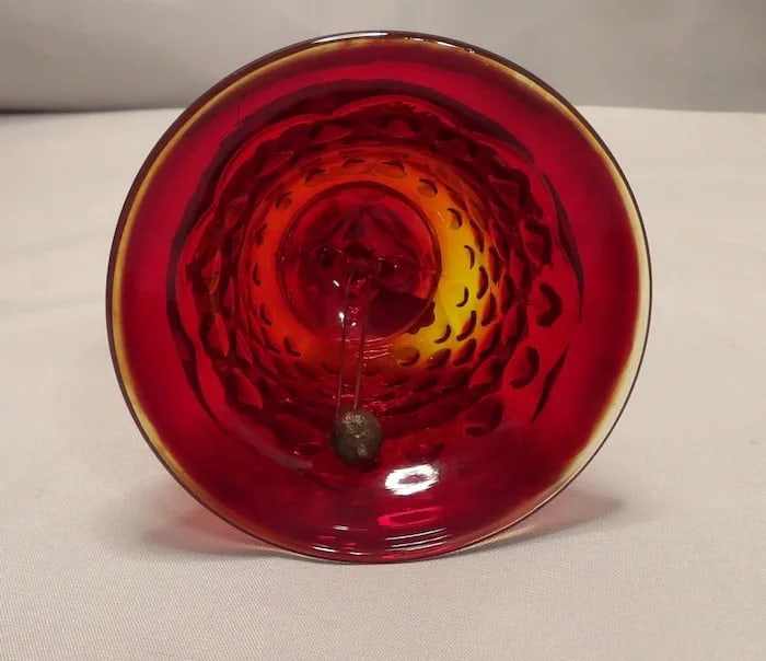 Fenton Amberina Ruby Hobnail Glass Bell - 4