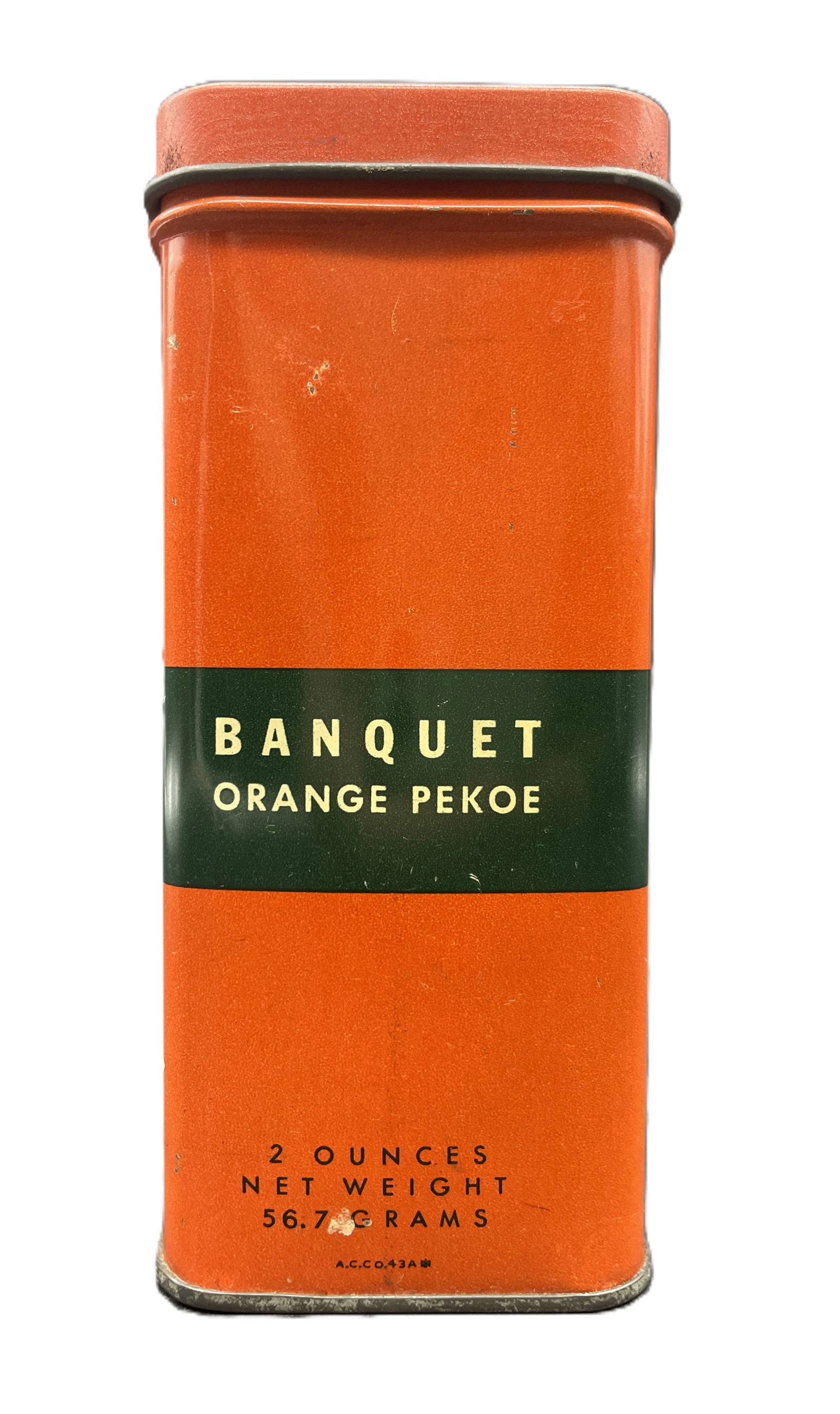 Vintage 1938 McCORMICK TEA TIN CAN 25 Bags Banquet Orange Pekoe - 4