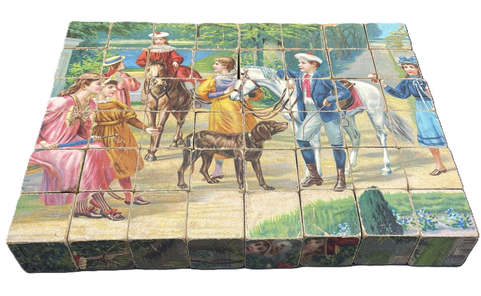CHILDRENS VICTORIAN SET OF SIX BLOCK PUZZLES LITHO - 8