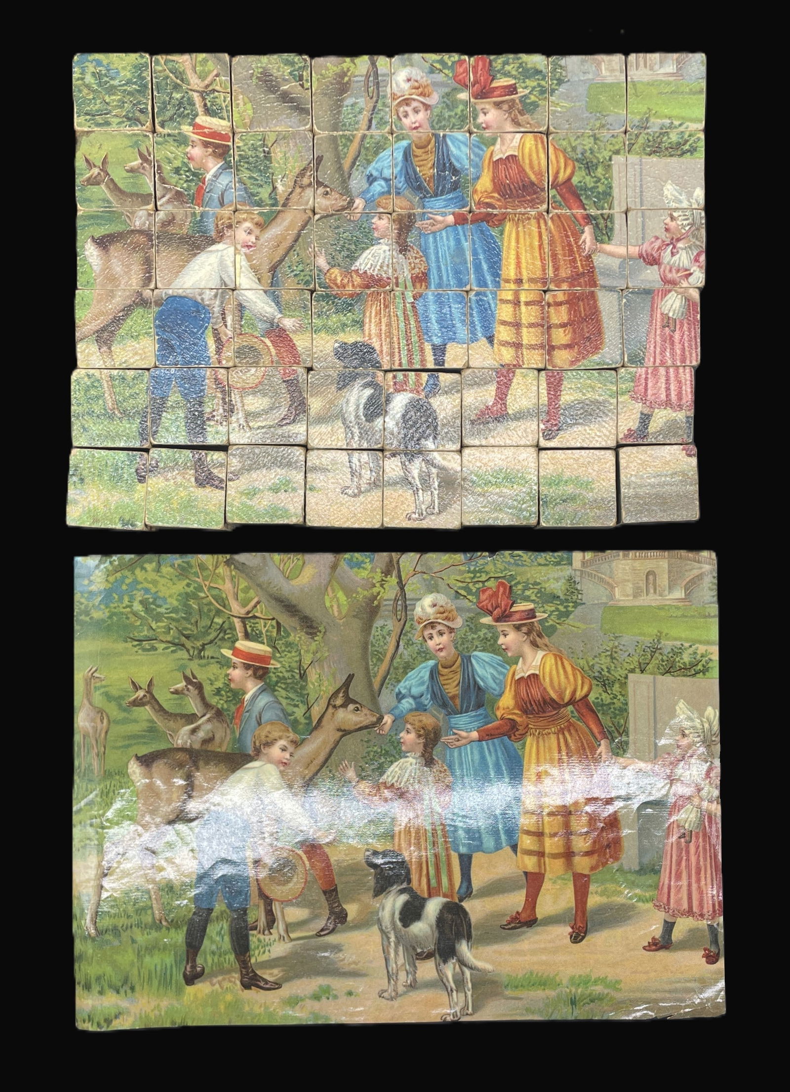 CHILDRENS VICTORIAN SET OF SIX BLOCK PUZZLES LITHO - 4