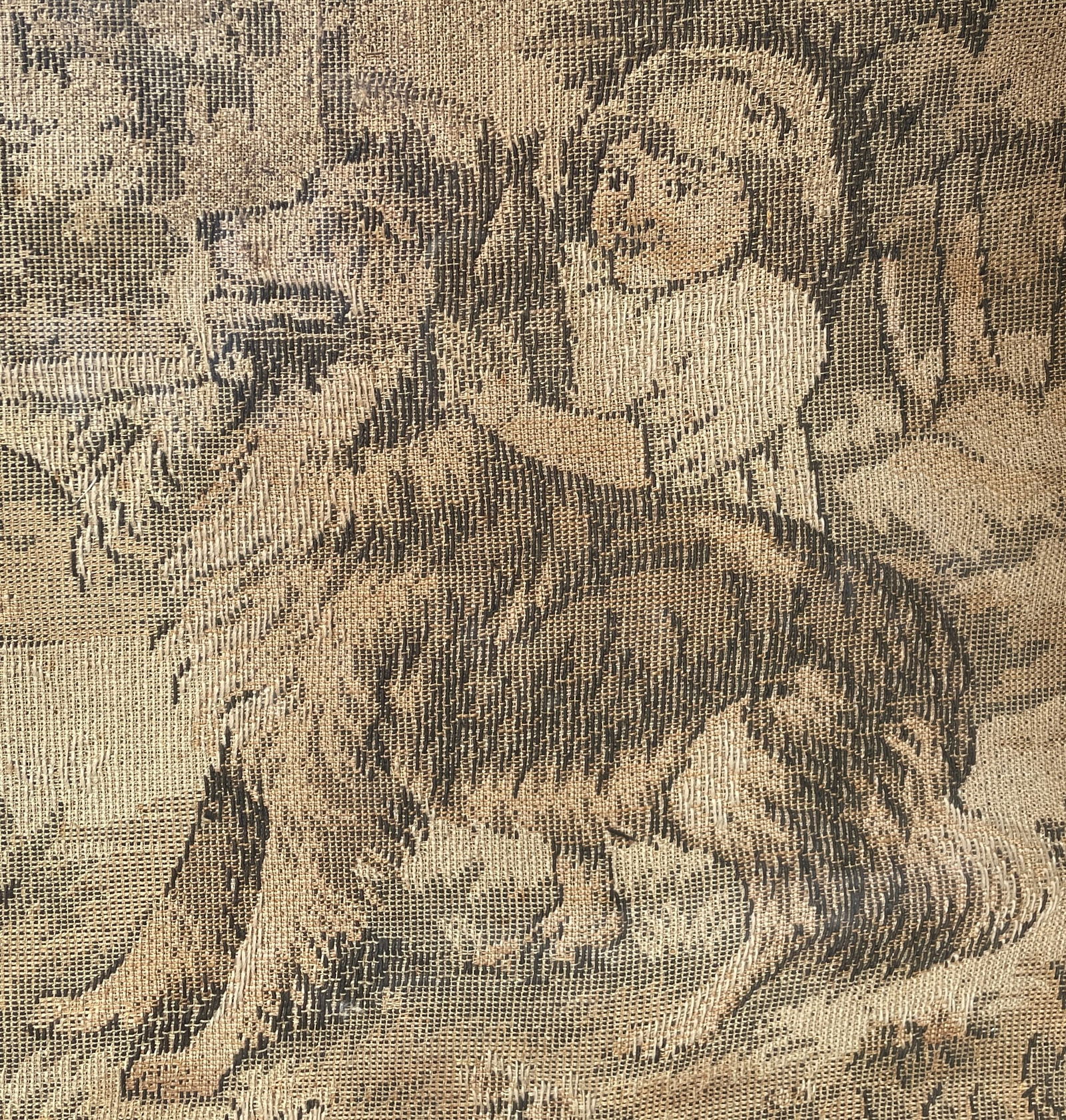 Antique Tapestry Children with Collie Dog Framed - 3