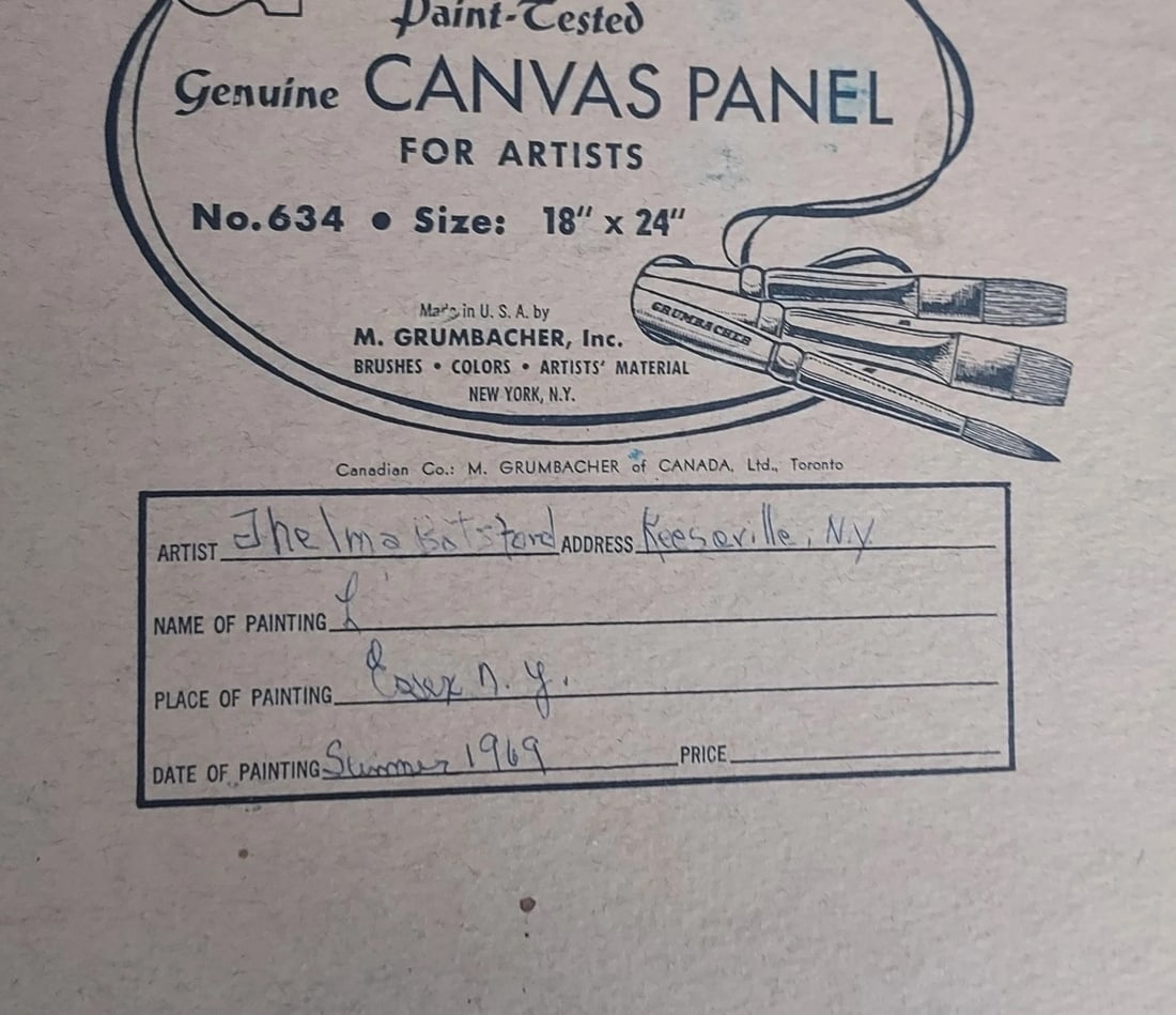 Lake Scene Adirondacks NY Seagull Painting On Board 1960 ESSEX NY Lake Champlain - 3