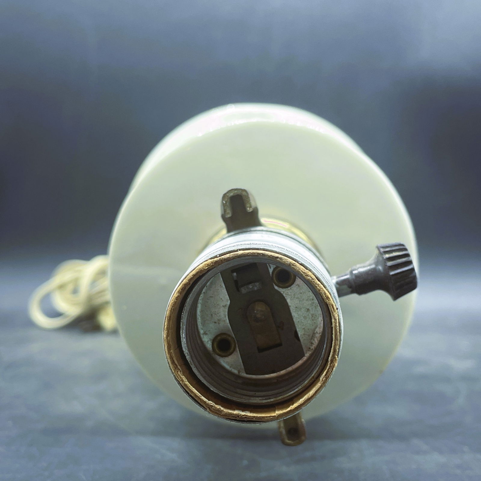 Atomic Cream Gold Snowflake Table Lamp MCM Mid-Century Modern - 6