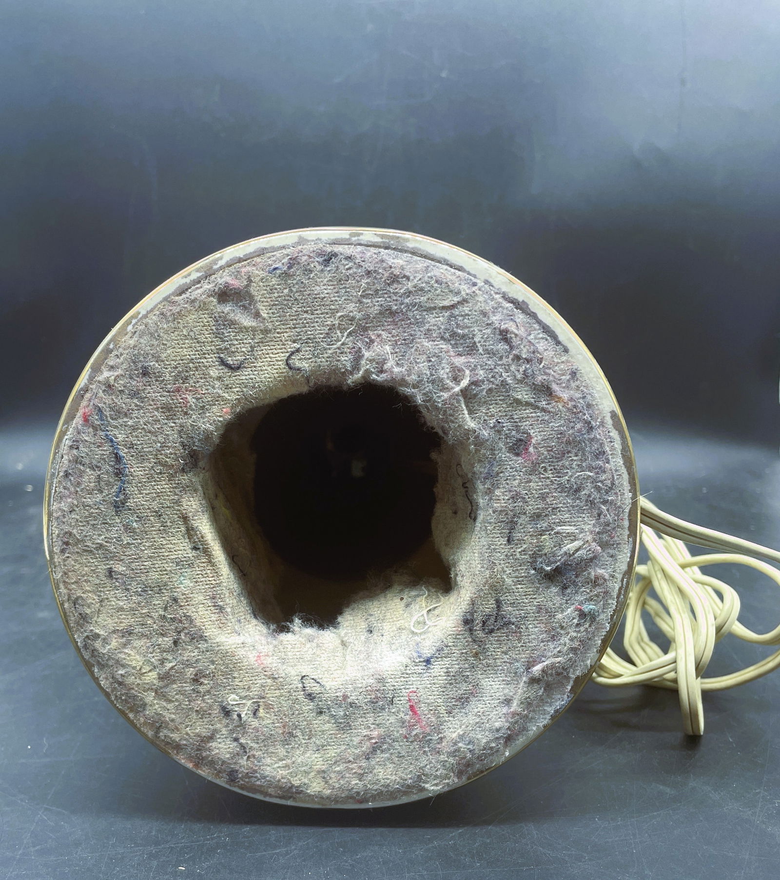 Atomic Cream Gold Snowflake Table Lamp MCM Mid-Century Modern - 7