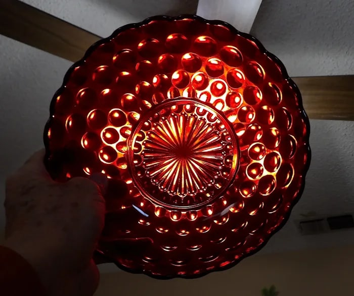 Anchor Hocking Royal Ruby Bubble Serving Bowl - 4