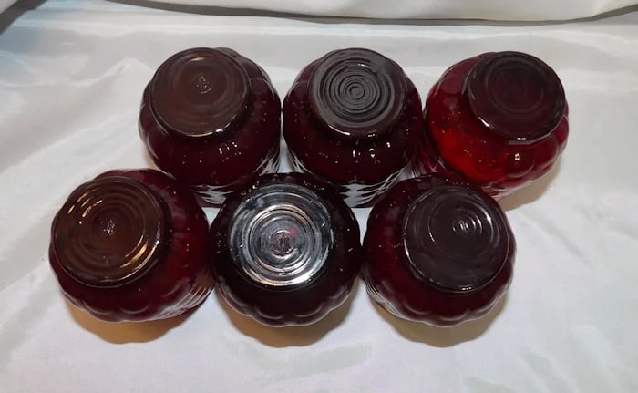 Anchor Hocking Royal Ruby Bubble Berry Bowls - 3