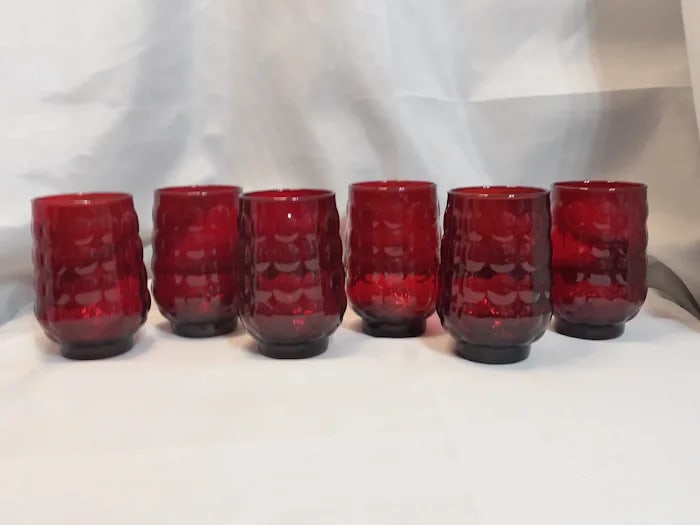 Anchor Hocking Royal Ruby Bubble Berry Bowls - 5
