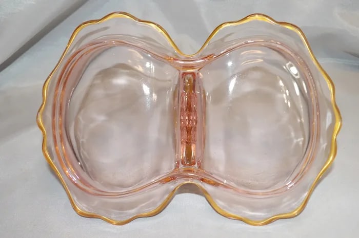 Pink Depression Glass Relish Mint Dish - 5