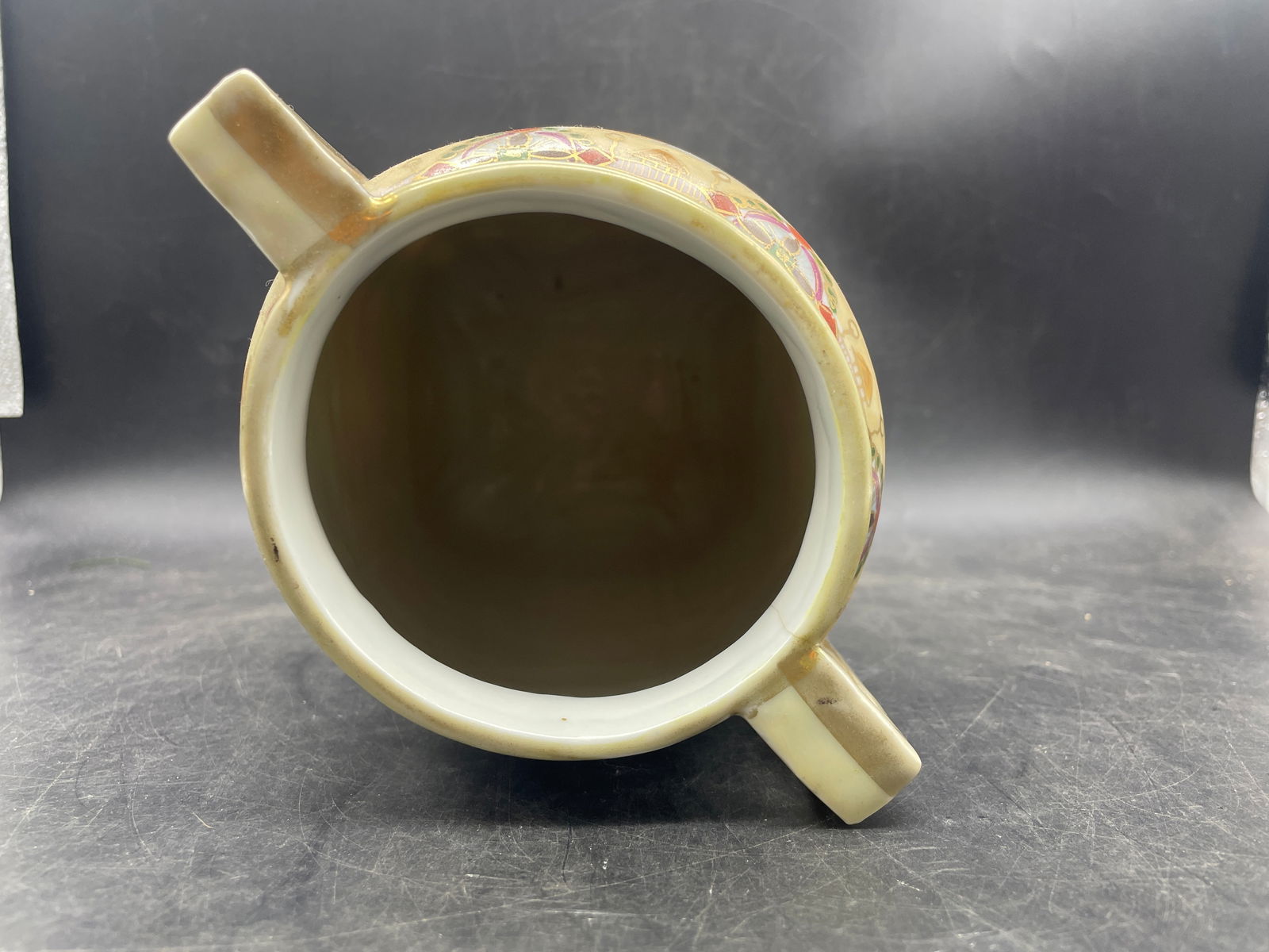 Antique Double Handle Vase Hand Painted 12" tall - 6