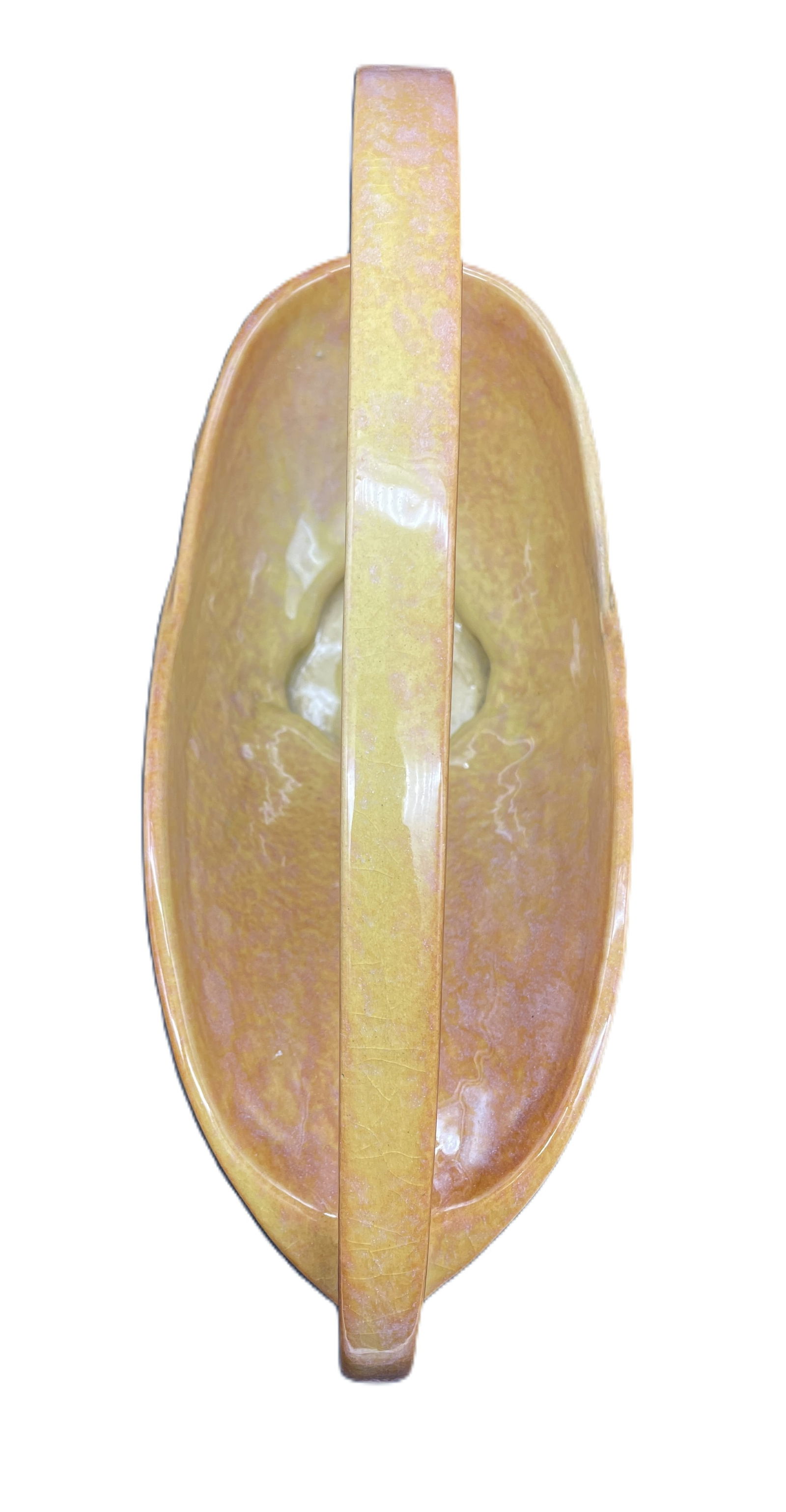 Roseville Wincraft Apricot 1948 Mid Century Modern Pottery Basket Vase # 209-12 - 6