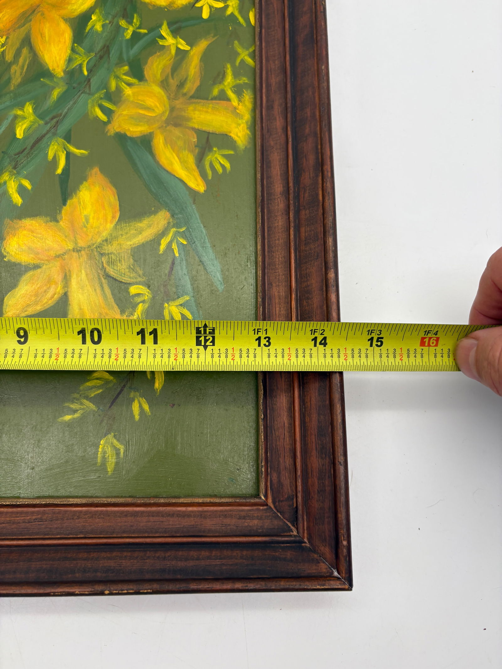 Original Artwork Jonquils & Forsithia Signed N. Hord 26.5" x 14.5" - 6