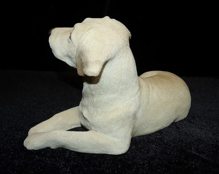 Yellow Labrador Sculpture Signed Sandra Brue - 4