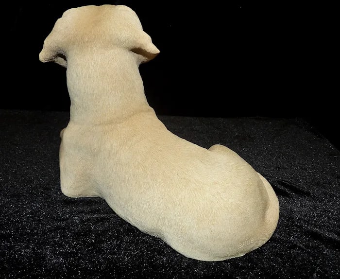 Yellow Labrador Sculpture Signed Sandra Brue - 6