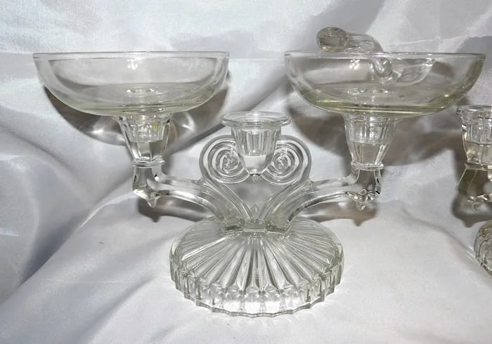 Jeanette Glass Cosmos Candelabra Art Deco - 2