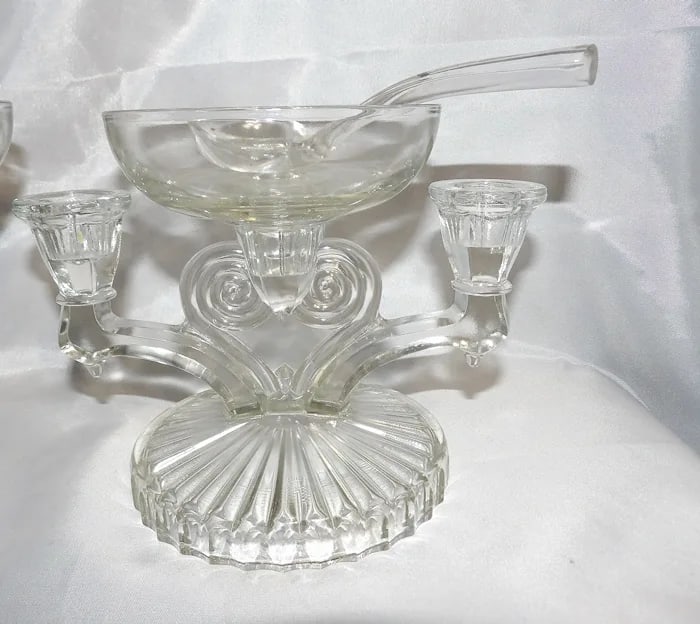 Jeanette Glass Cosmos Candelabra Art Deco - 3