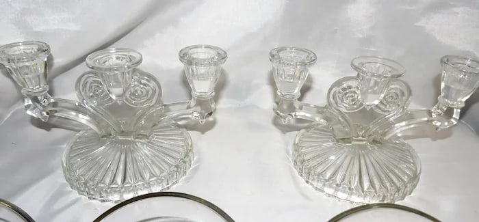 Jeanette Glass Cosmos Candelabra Art Deco - 4