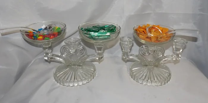 Jeanette Glass Cosmos Candelabra Art Deco - 5