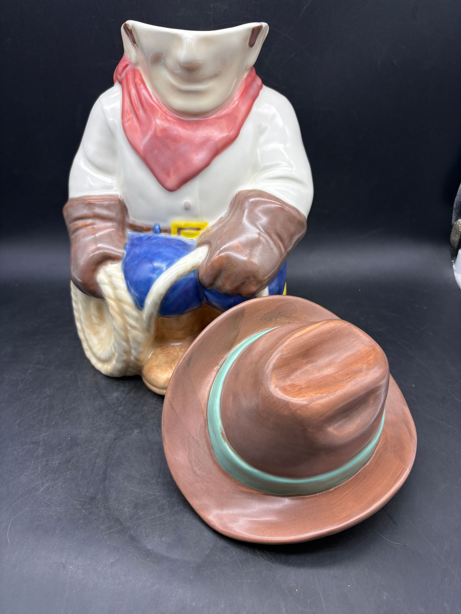 Vintage Treasure Craft COWBOY Ceramic Cookie Jar - 2