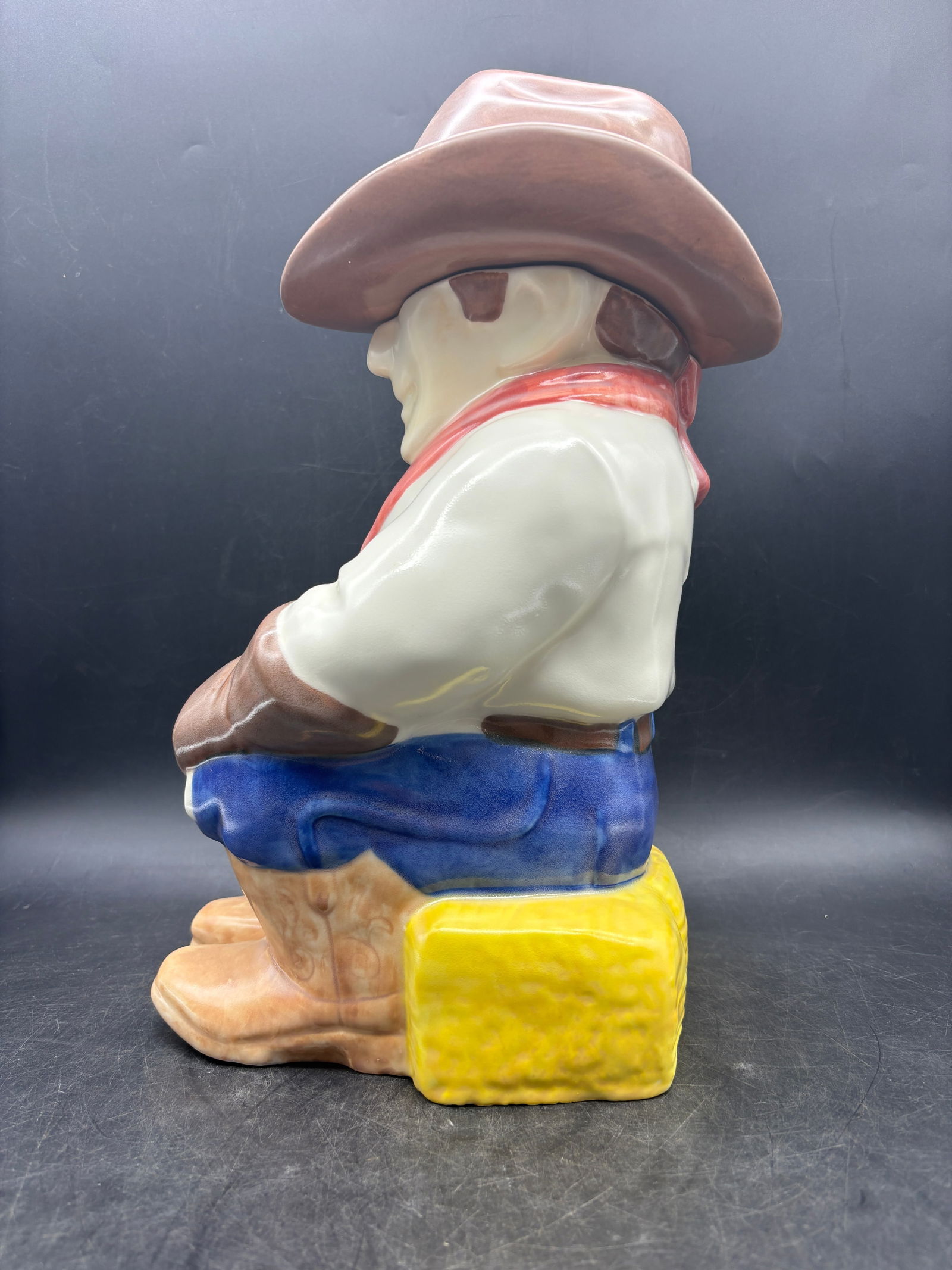 Vintage Treasure Craft COWBOY Ceramic Cookie Jar - 3