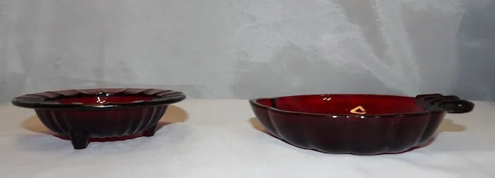 Anchor Hocking Royal Ruby Leaf Shaped Dish - 2