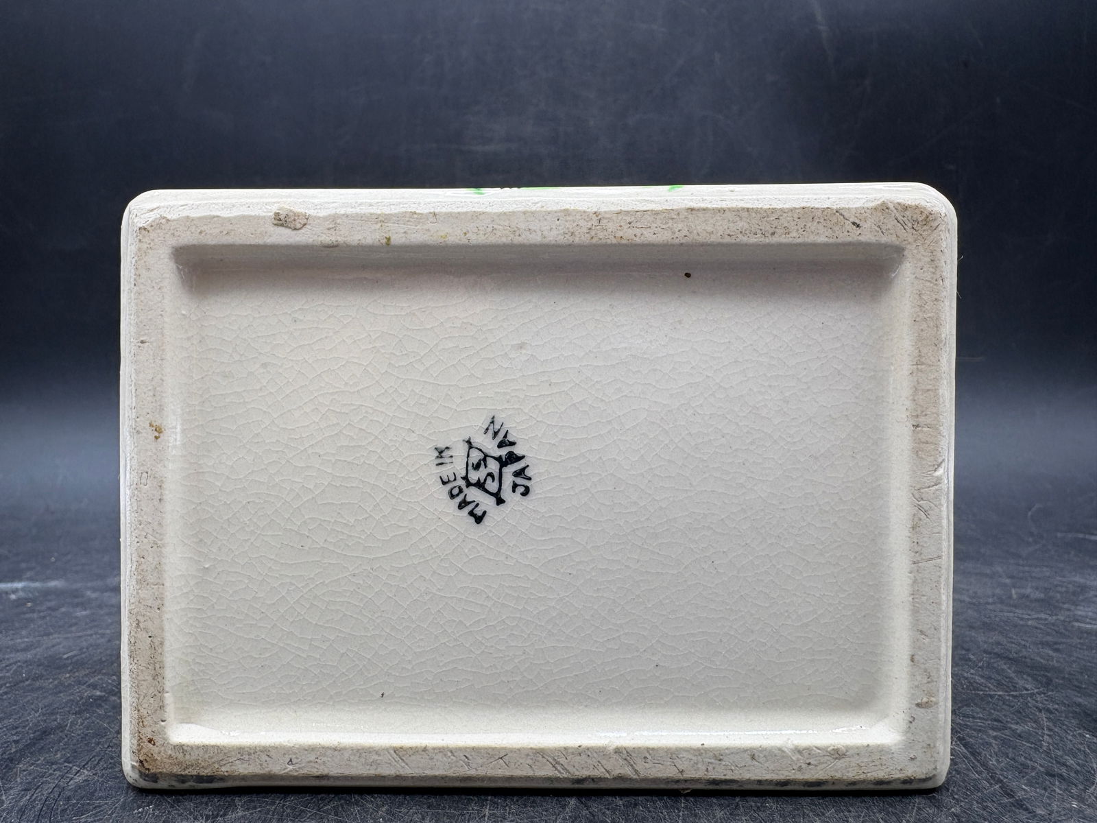 Vintage Made In Japan Ceramic Hanging Salt Box With Wooden Lid - 8