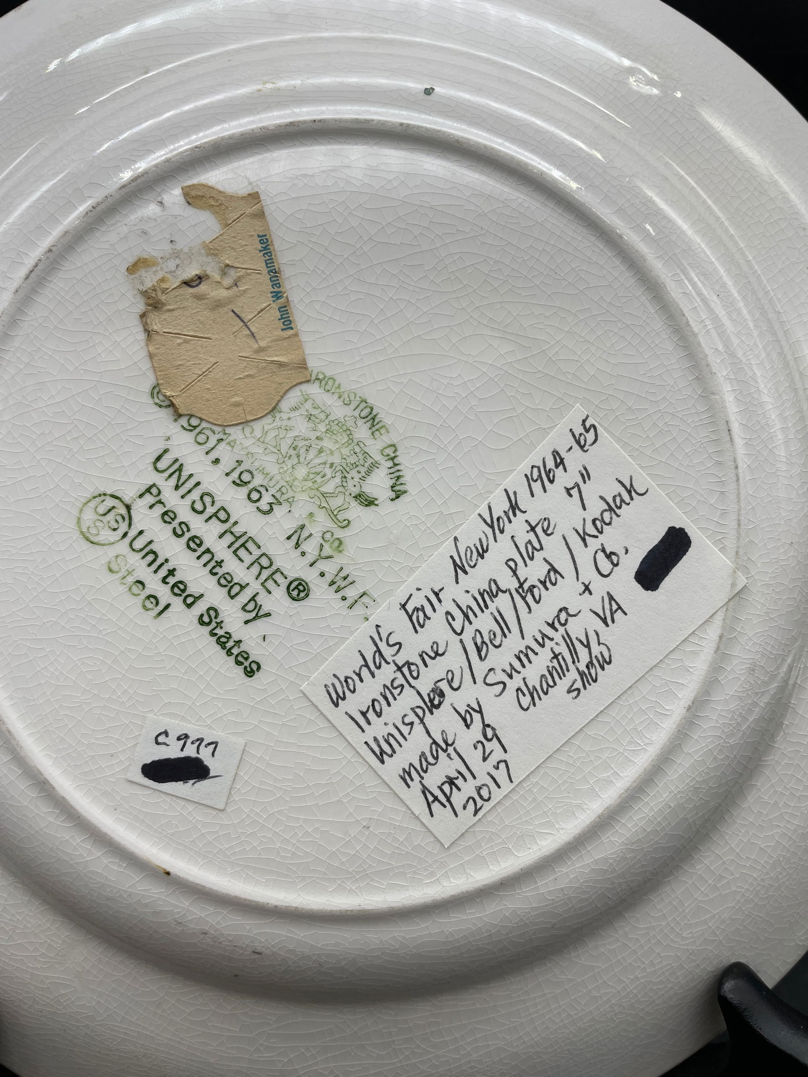 Pair of 1964-65 New York World's Fair Plates United States Steel Unisphere - 7