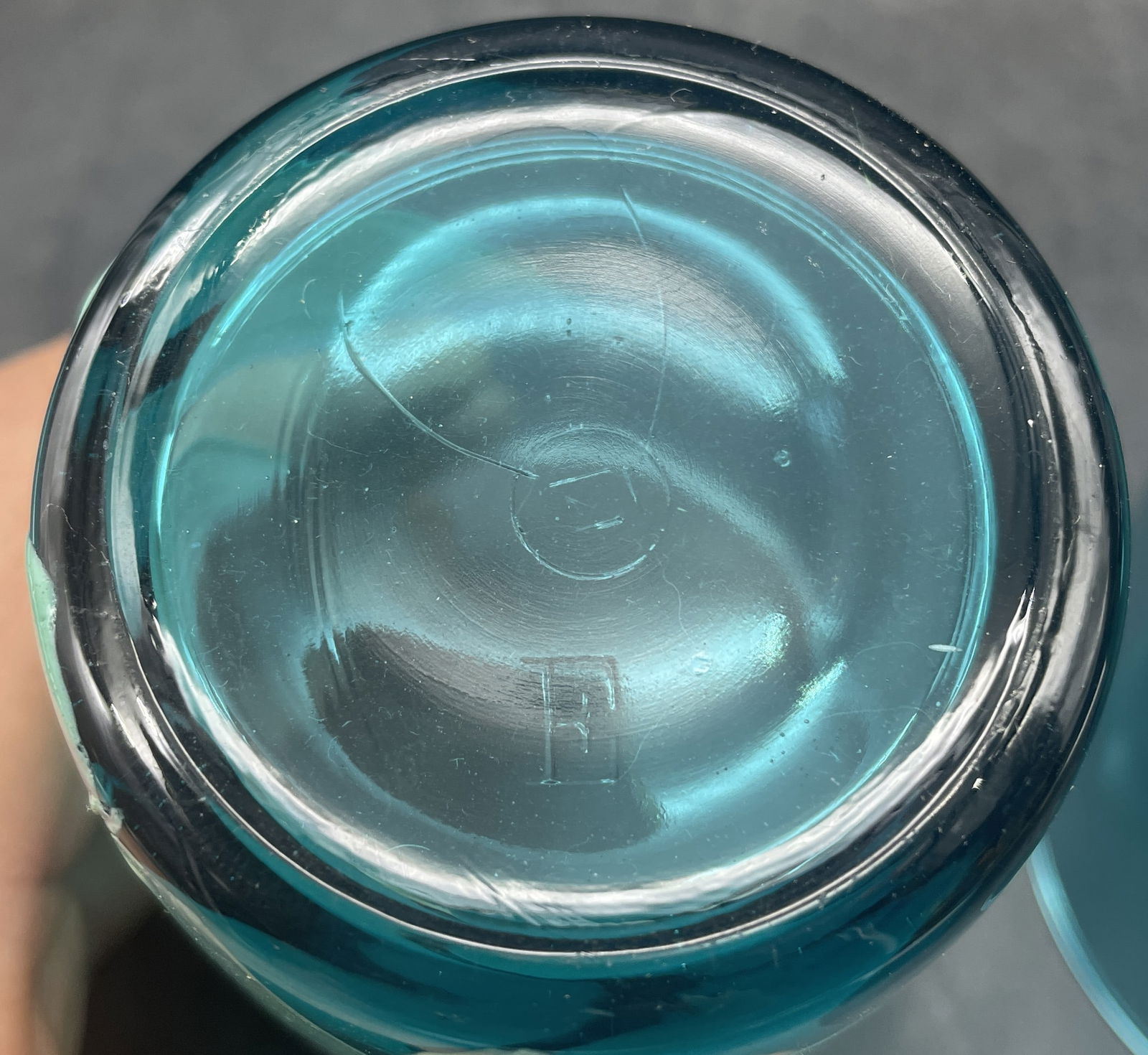 Antique Hand Painted Victorian Blue Glass Tumblers - 8