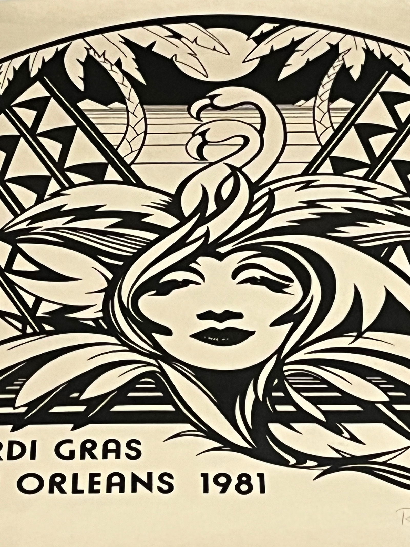 Hand Signed / Dated Rapoza Mardi Gras Poster 1981 - 2