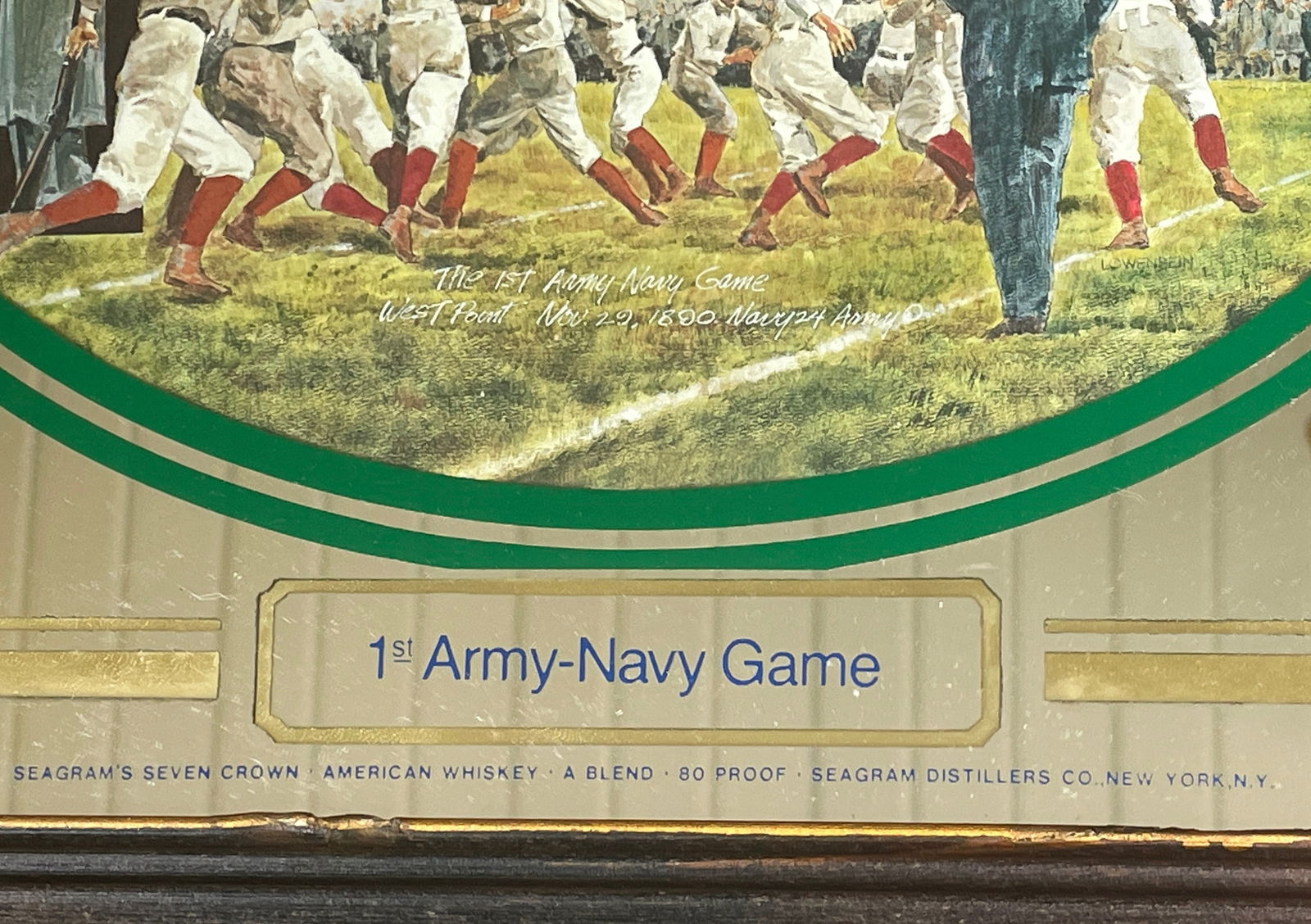 1970'S SEAGRAM'S SEVEN 7 CROWN TINKER EVERS & CHANCE BAR BASEBALL MIRROR - 3