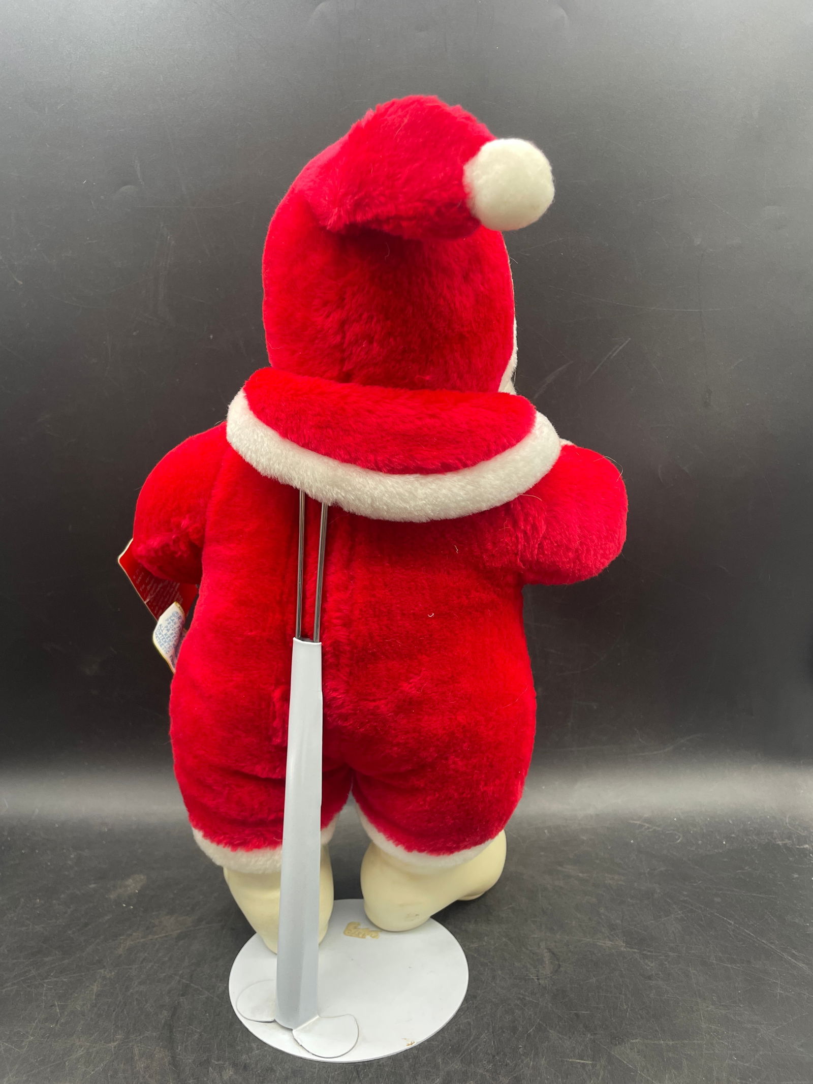 Vintage 1984 Dakin Coca-Cola Santa Rubber Face White Boots With Stand - 4