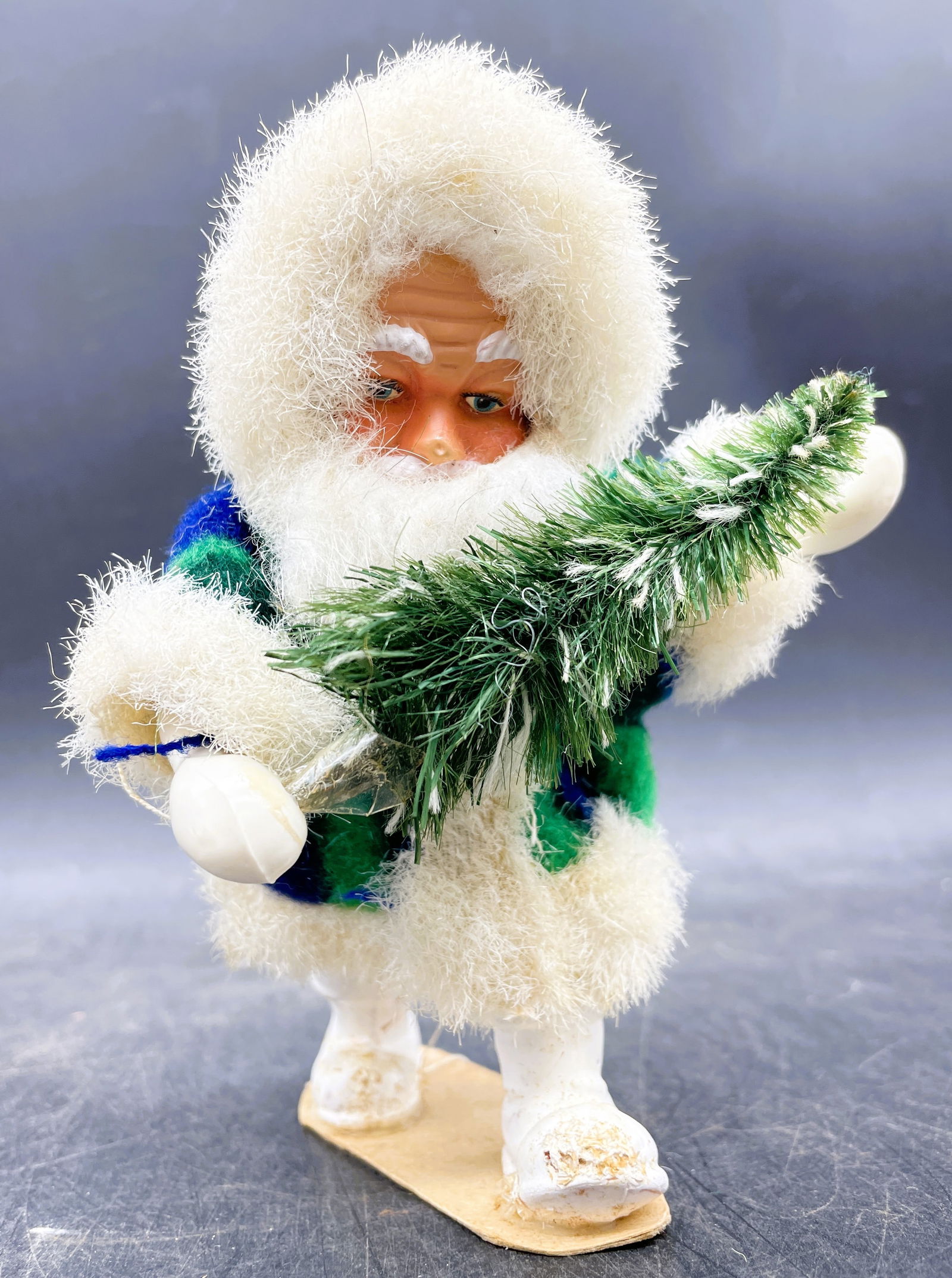 Vintage Belsnickle Molded Plastic with Fur Beard (1 of 8)