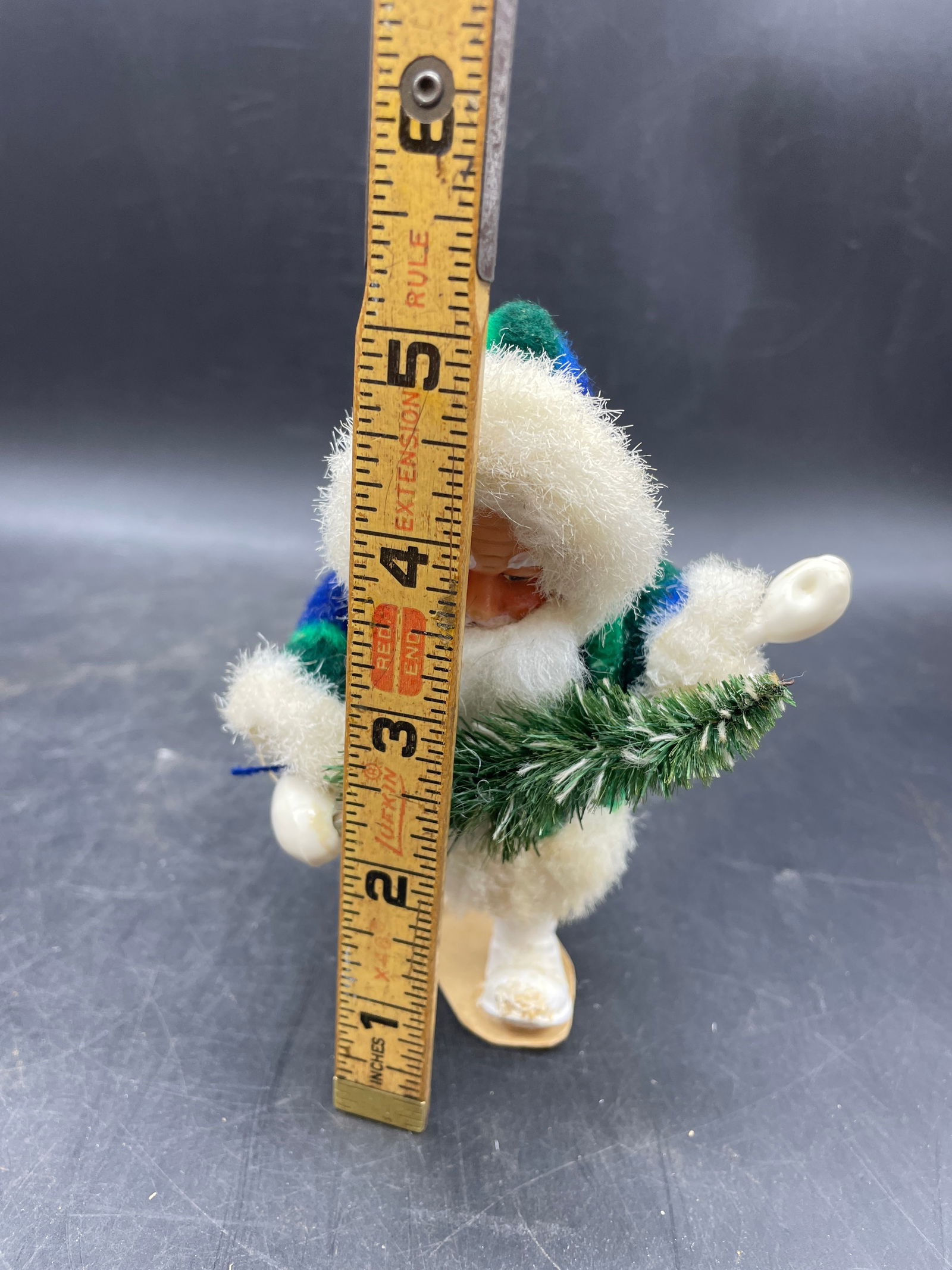 Vintage Belsnickle Molded Plastic with Fur Beard - 7