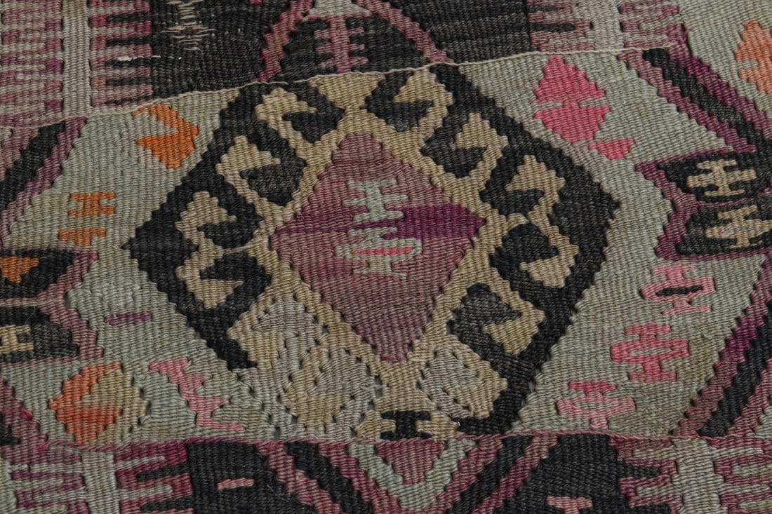 4'9x12'3 ft, COLORFUL KILIM RUNNER - 9