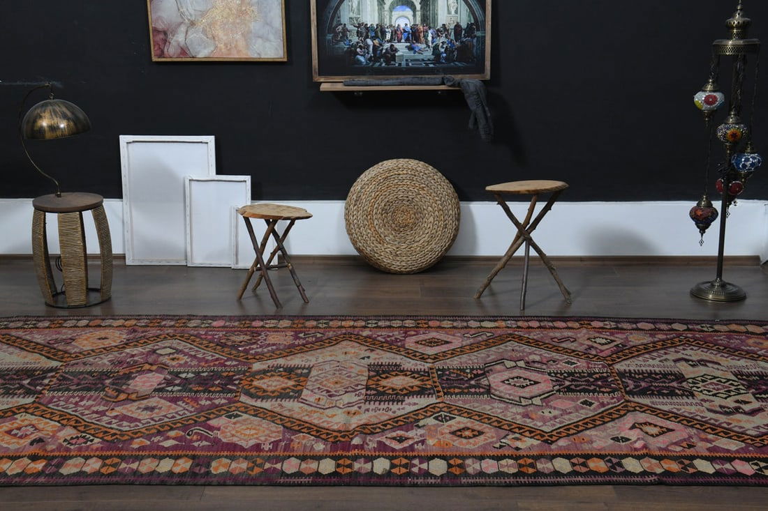 4'9x12'3 ft, COLORFUL KILIM RUNNER - 10