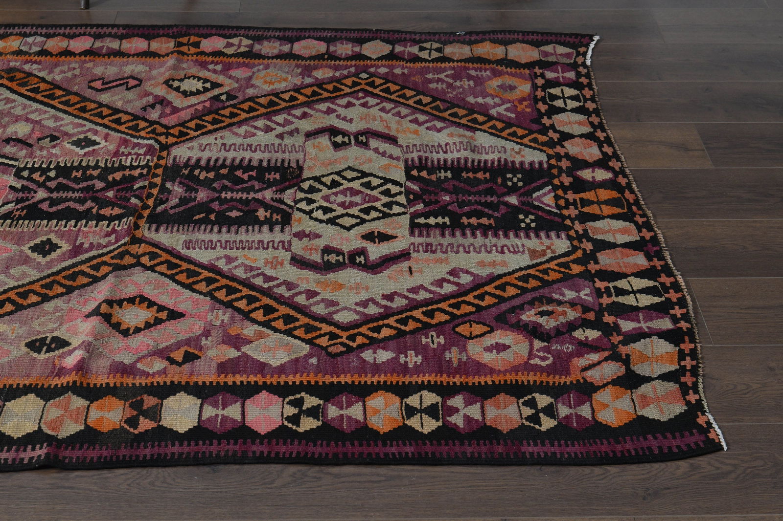 4'9x12'3 ft, COLORFUL KILIM RUNNER - 15
