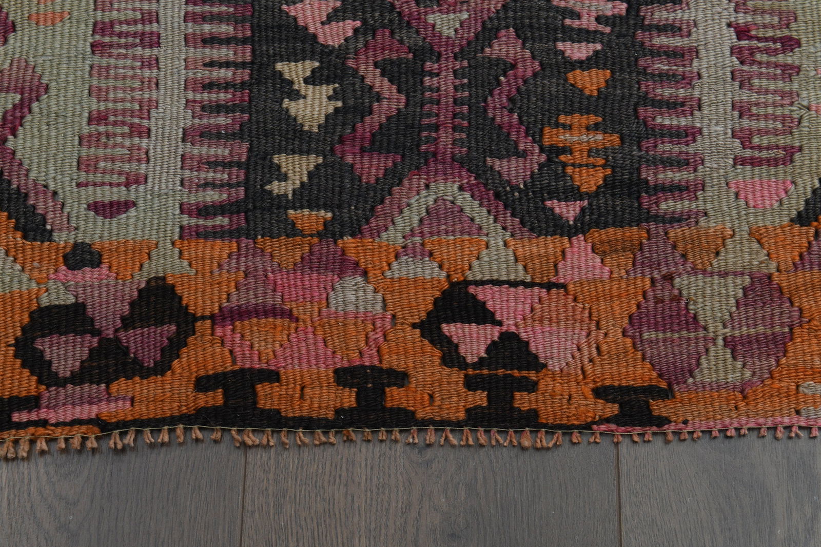 4'9x12'3 ft, COLORFUL KILIM RUNNER - 17