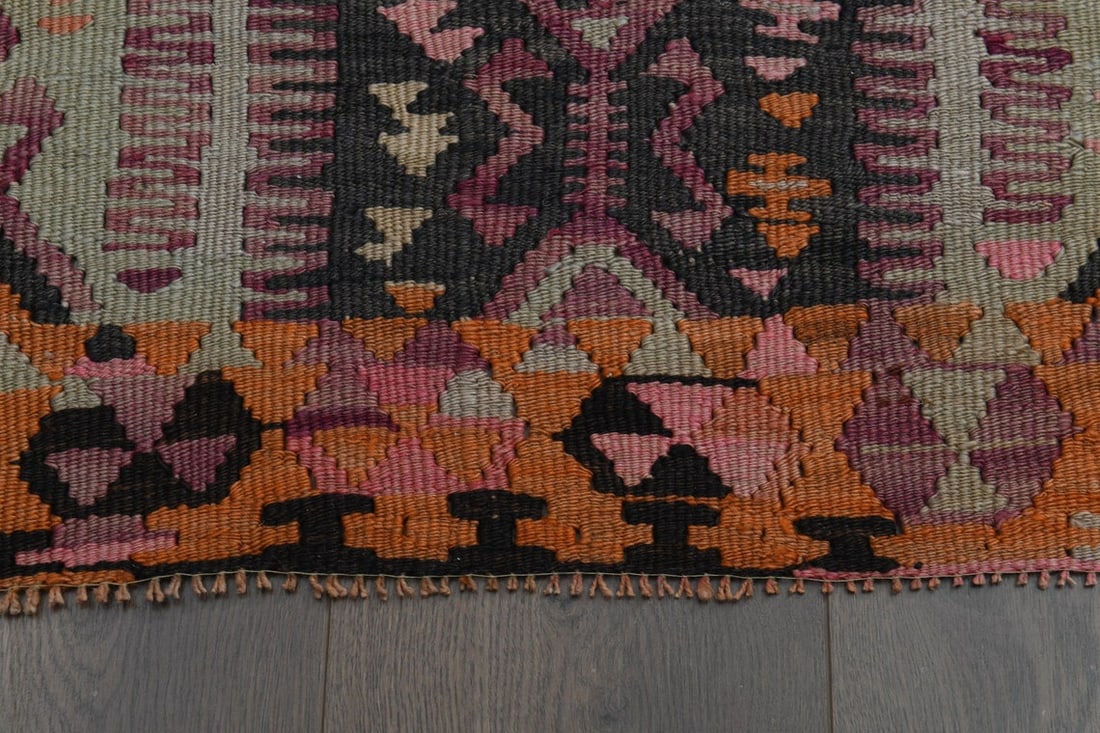 4'9x12'3 ft, COLORFUL KILIM RUNNER - 8