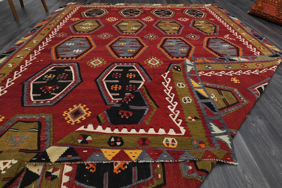 7.5x11.2 ft, VINTAGE Rug, - 9