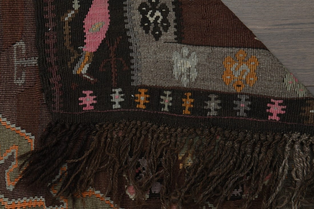 5.7x13.2 ft, BROWN KILIM RUNNER - 3