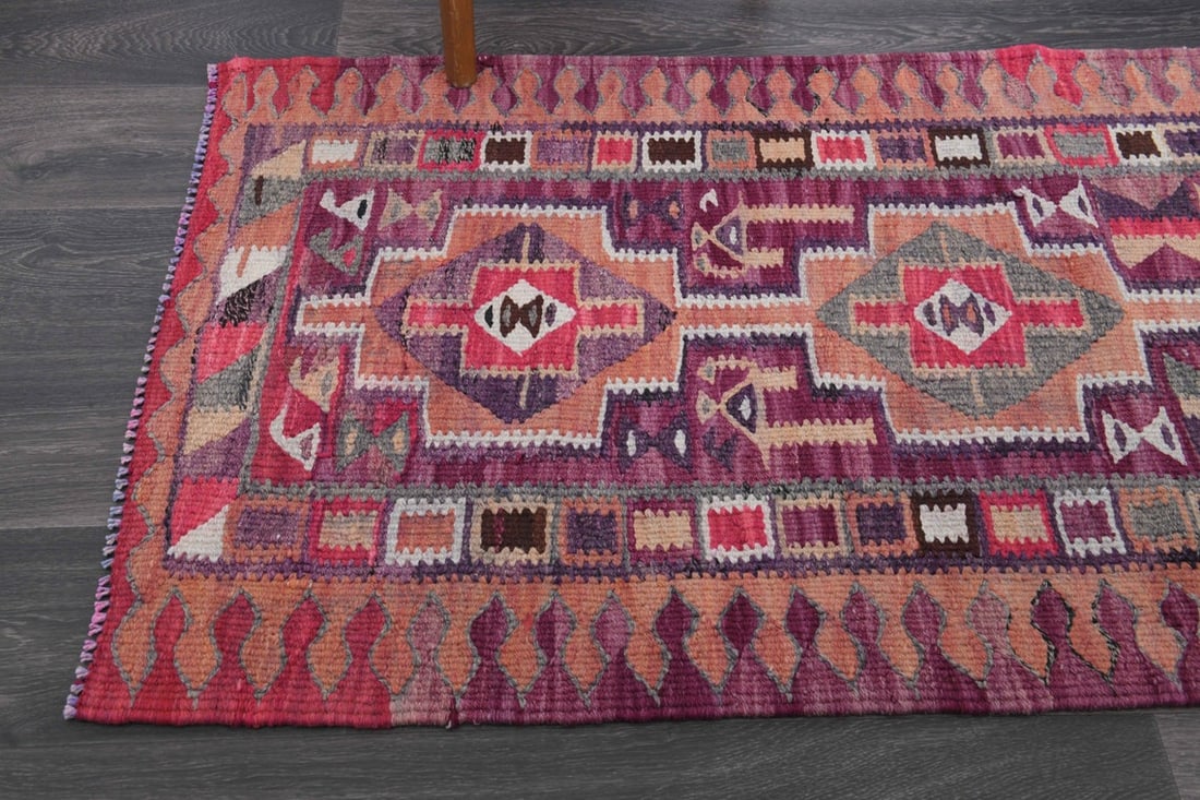 2.7x10 ft, TURKISH KILIM Runner - 3