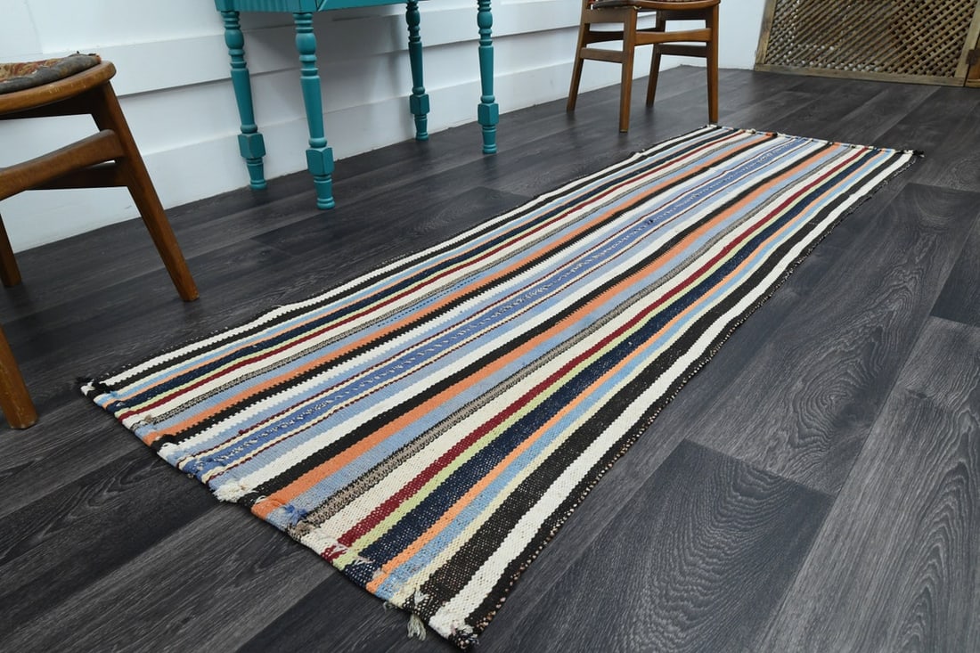 2.6x7.6 ft, TURKISH KILIM Runner - 2
