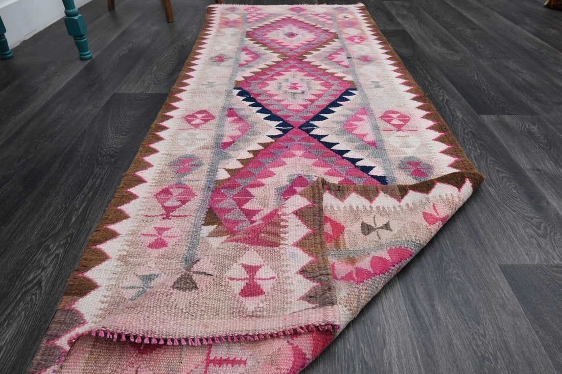 3x8.3 ft, TURKISH KILIM Runner - 9